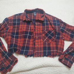 Forever 21 Plaid Cropped Flannel