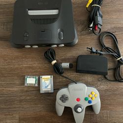 Nintendo 64 W/ One Controller And Memory Cards