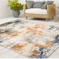 8/10 100% Machine Washable Modern Abstract Rug 