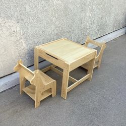 3 in 1 Kid Activity Table and 2 chairs with Large Storage for Older Kids Compatible with Lego Building Block