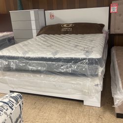 Queen size headboard, footboard and rails for $350
