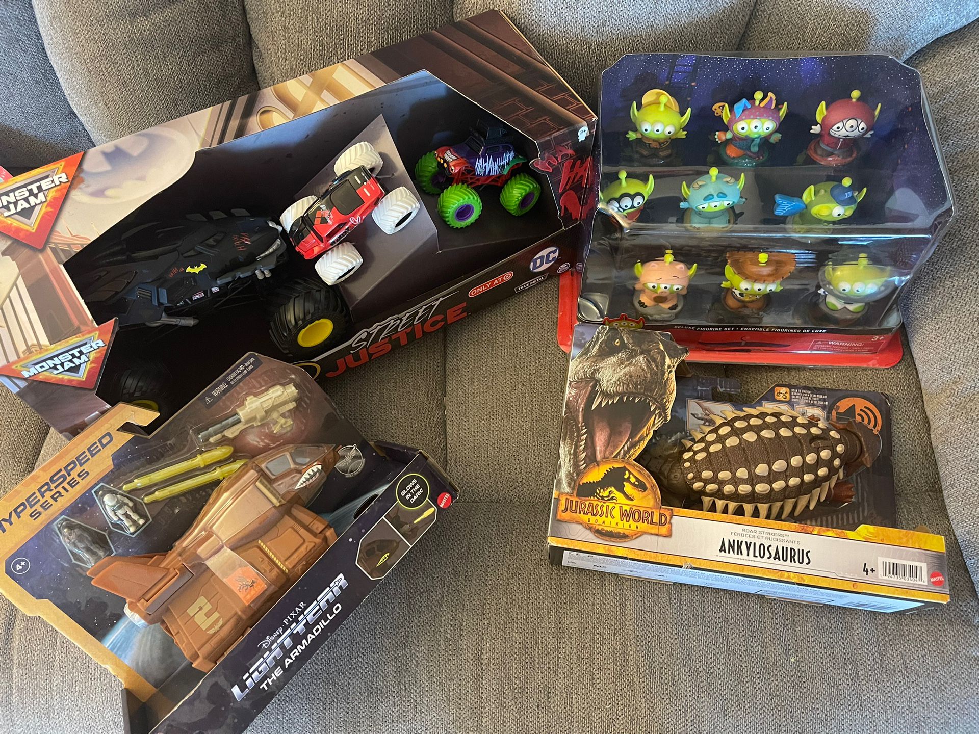 Boys bundle toys, cars, Disney lightyear, Jurassic world, remix