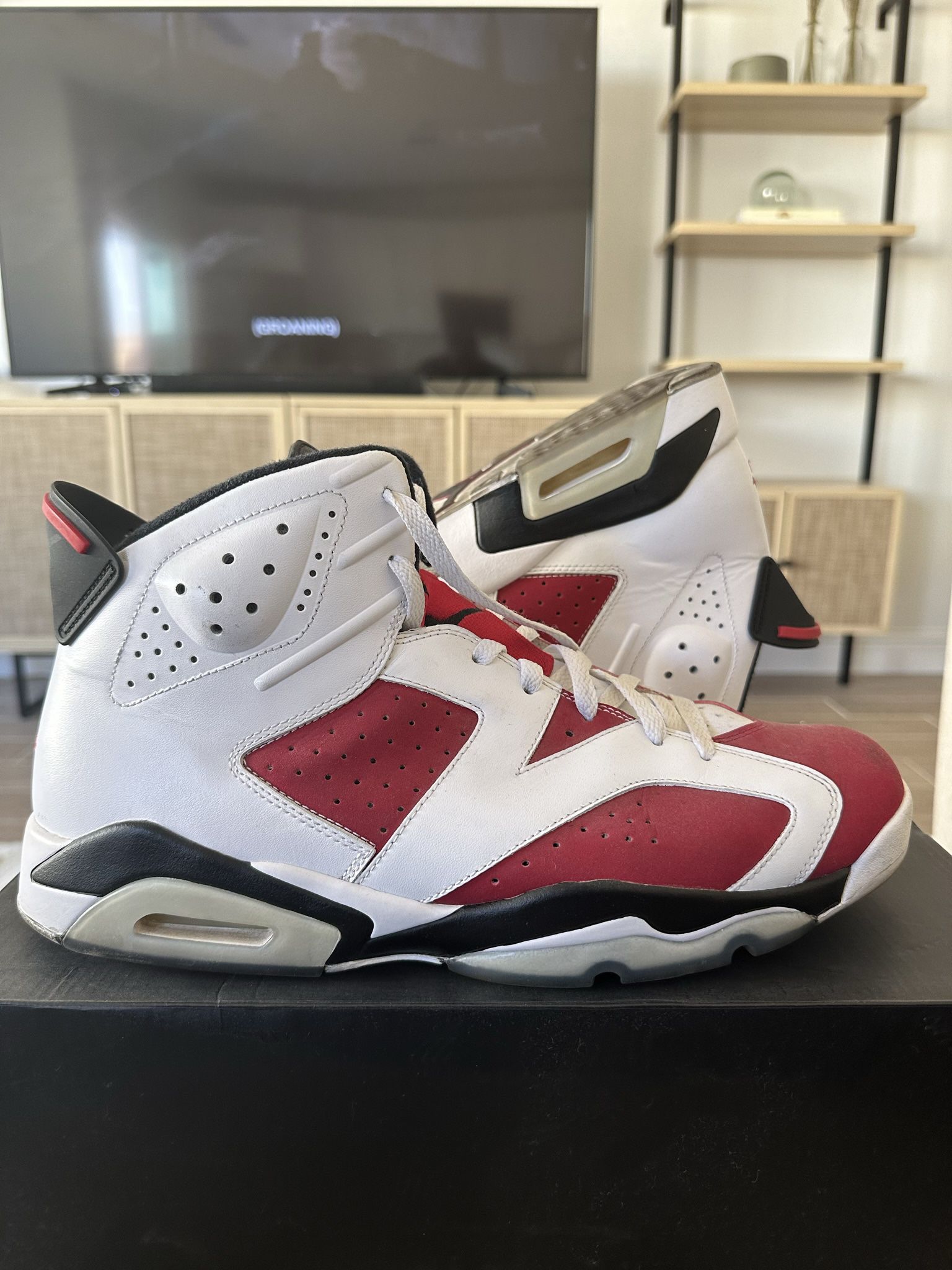 Air Jordan 6- Carmine- $125 (white and red)