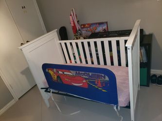Baby crib and Cars desk