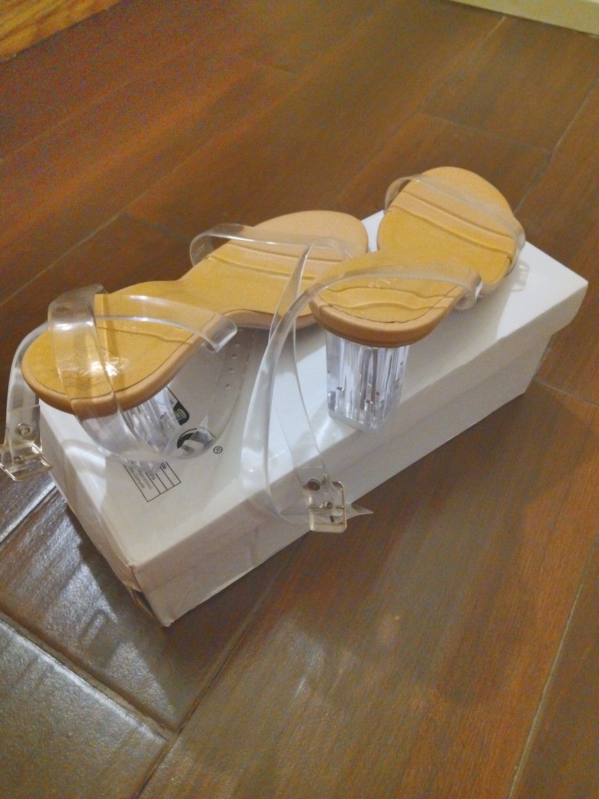 Clear Block Heels