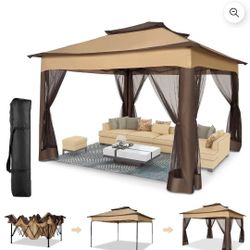 11'x11' Pop Up Gazebo with 4 Mosquito Netting