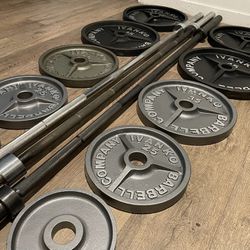 DAD 🎊FREE BAR W/IVANKO’S💈🎉 Classic Vintage Weight Plates [BAR 7 ft 45 lbs] total: 375 lbs