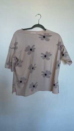 Women’s Floral Print Oversized Drop-Shoulder Tee(Brand: Woodesign (Creative Intentions / Made in Korea)