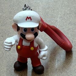 NINTENDO Super Mario Brothers “FIRE MARIO” Figurine KEYCHAIN/BACKPACK Clip 👀 (please read description)