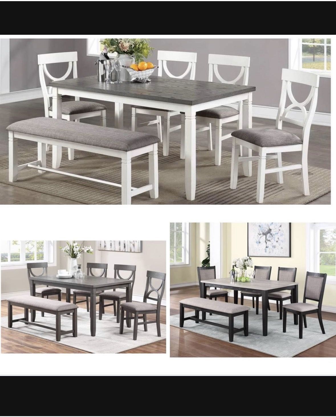 Dining Table Set With Chairs And Bench