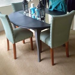 Refinished Dining Table + 4 Upholstered *Chairs like new*– $200 OBO
