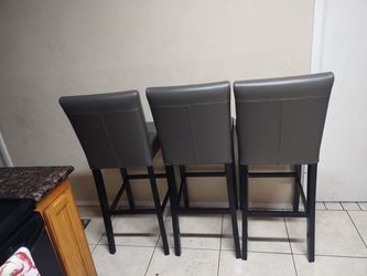 Leather barstools gray