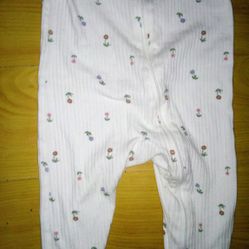 Adorable White Pattern Baby Footie 