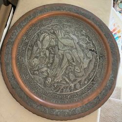 Vintage Middle Eastern Copper Decorative Tray