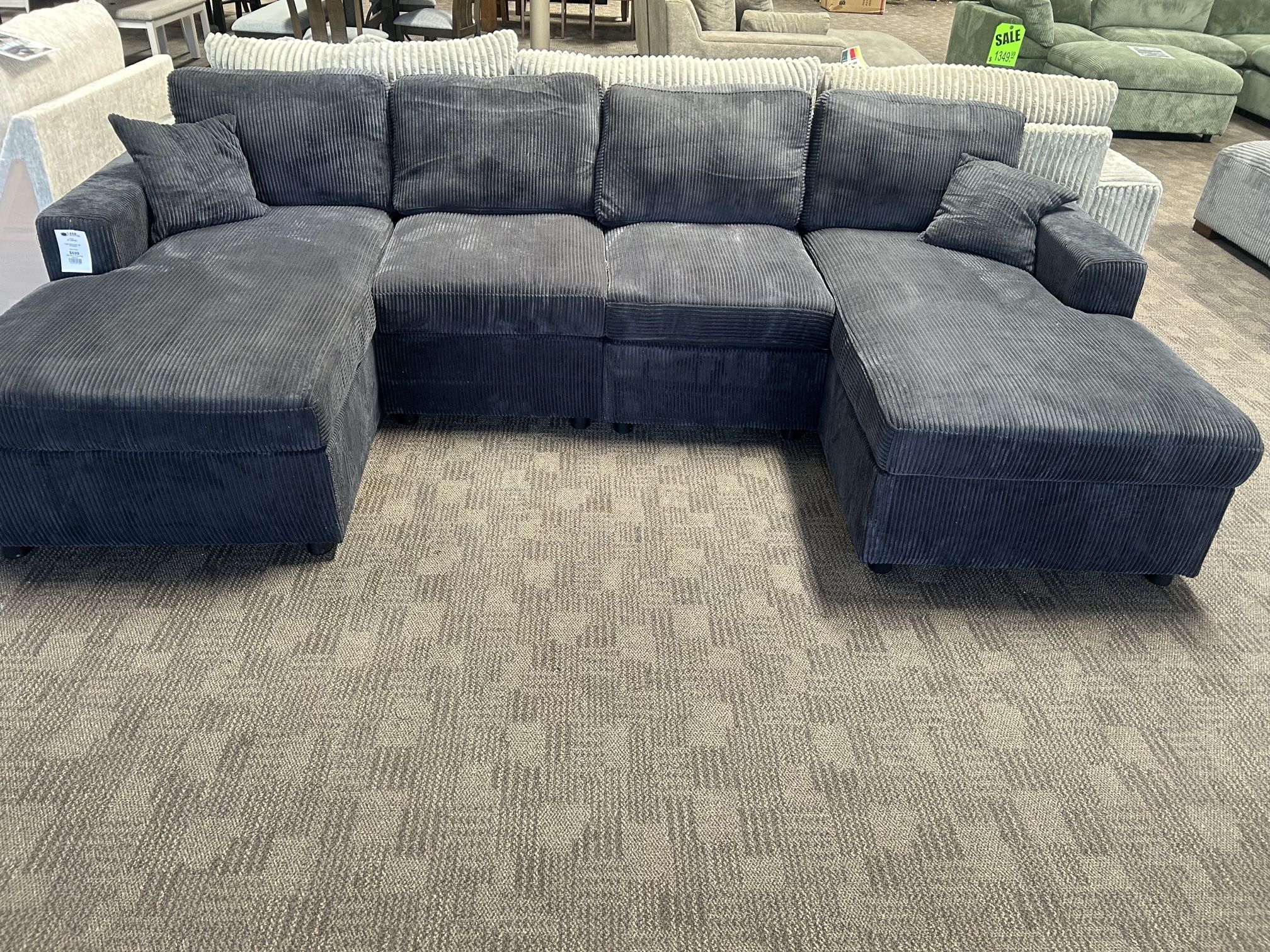 Black Double Chaise Couch