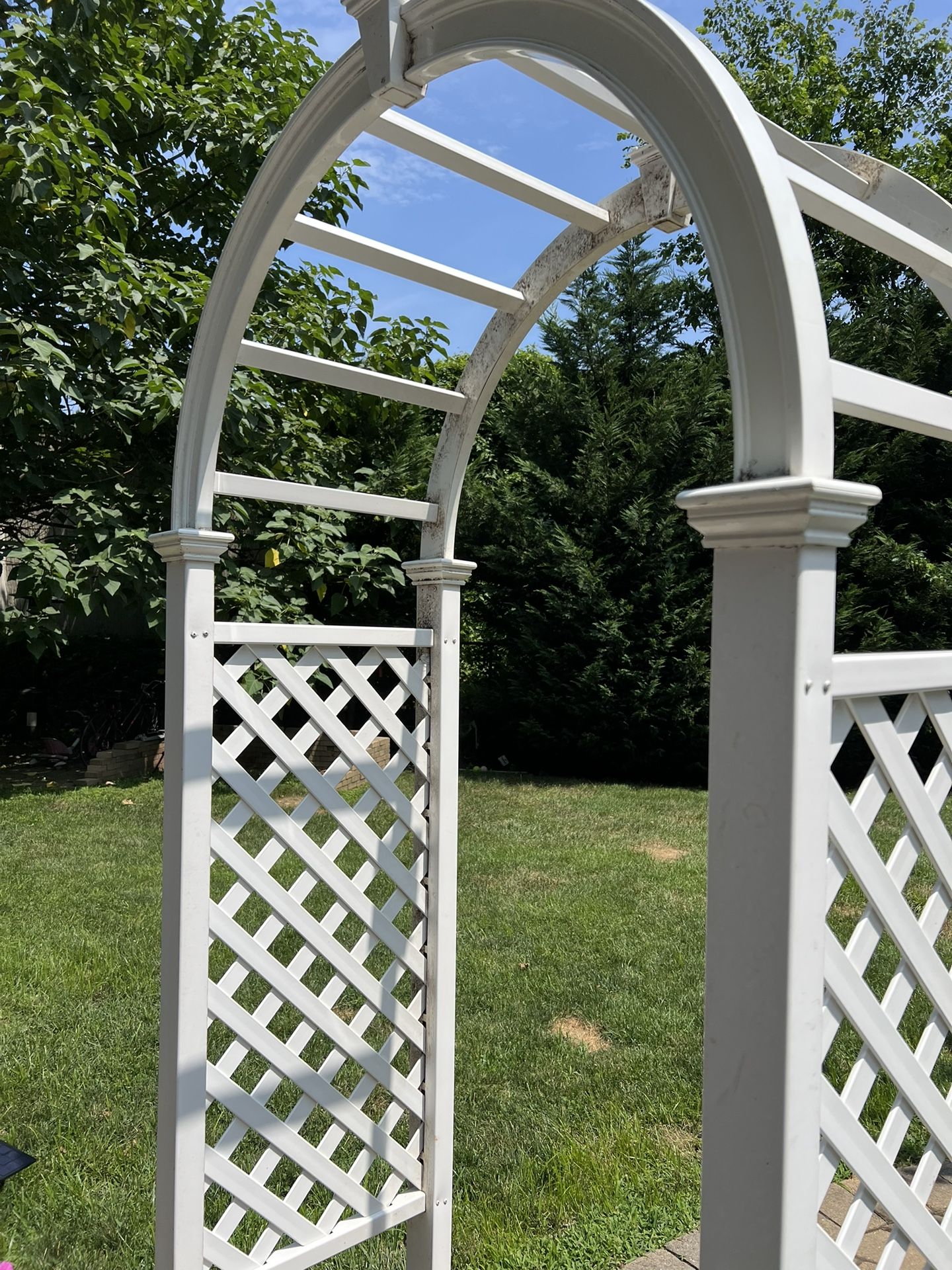 Outdoor Garden Vinyl Arbor Arch Trellis White Plant Yard Patio Archway