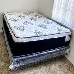 Full Size Mattress 14” Inches Thick Pillow Top. Quality and Comfort,  Available All Sizes. New From Factory. Same Day Delivery