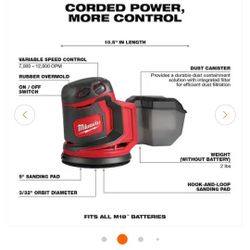  MILWAUKEE M18 5" Random Orbit Sander 