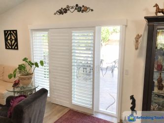 Sliding Door Shutters – Plantation, Custom, Patio Door – 909-681-7003