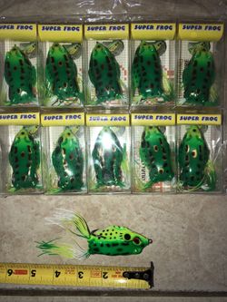 Unopened 10 pack of Mann’s Super Frog top water bass fishing lures