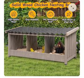 Triple Chicken Nesting Box with PVC Roof - PET56