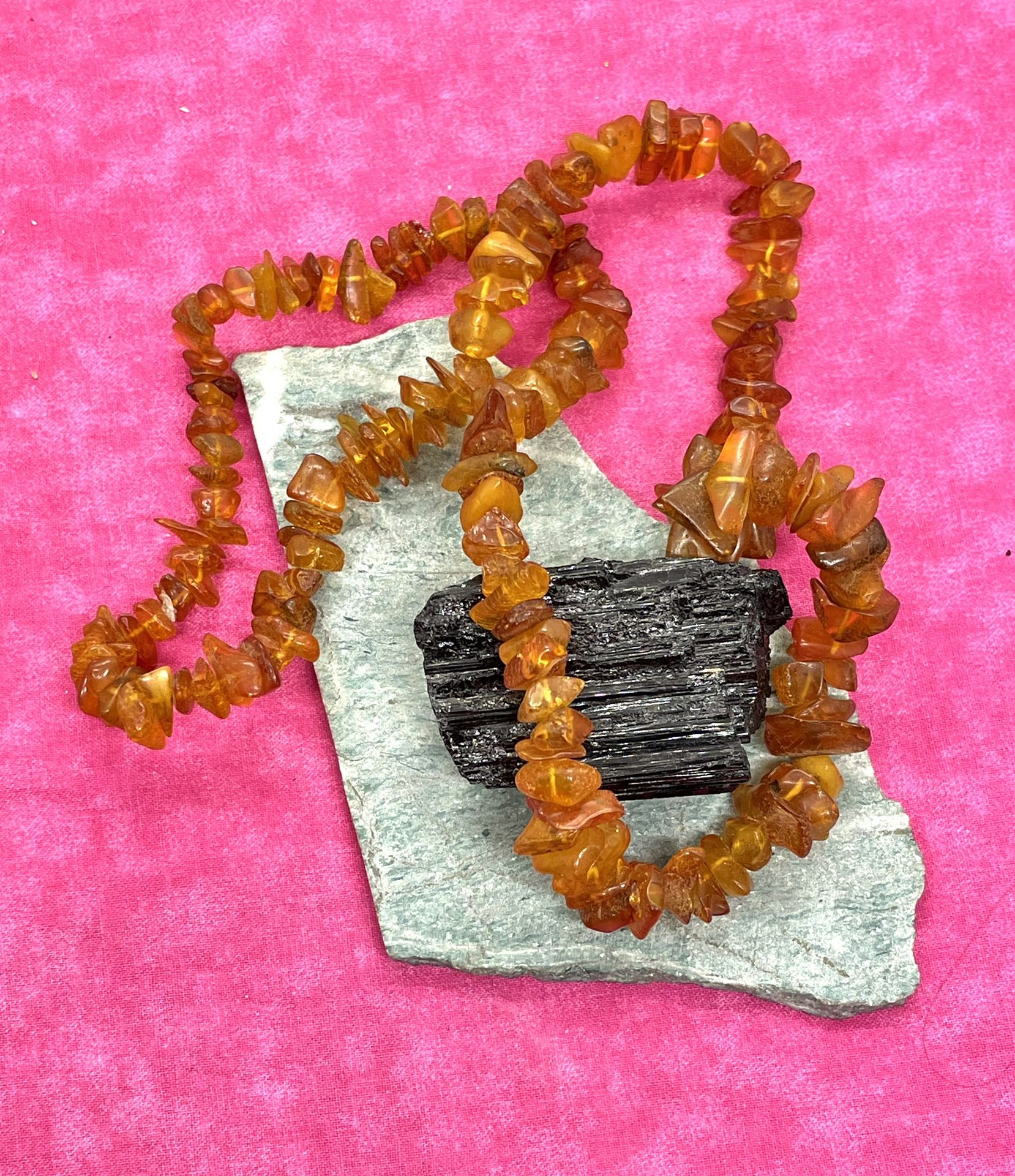 Genuine Baltic Amber Nugget Necklace 24”.