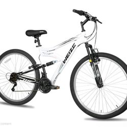 Weize Mountain Bike, 27.5 Inch Outdoor Cycling MTB Bike 18 Speed- White