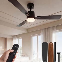 42" Ceiling Fan with Light and Remote, 6 Speed, Reversible Quiet DC