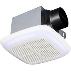 Very quiet bathroom fan (1.5 sones) and Strong air movement (80CFM) for bathroom up to 85 Sq. Ft Led Light: Incorporating one 13W efficient LED module