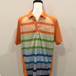 Puma Striped Sport Lifestyle Polo