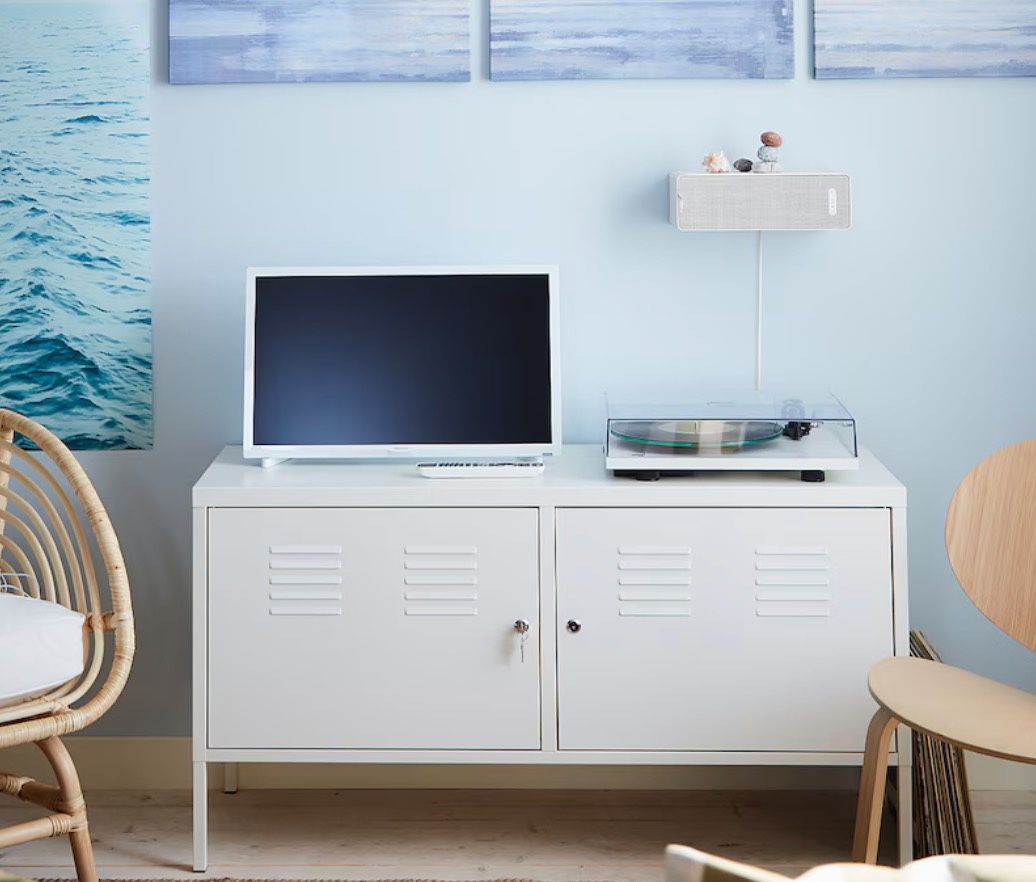 IKEA PS - WHITE METAL CABINET WITH SHELVES