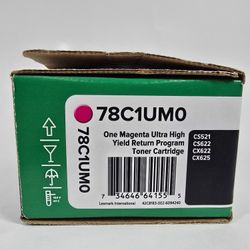 New Lexmark 78c1um0 78C1UM0 Magenta Toner Cartridge OPEN BOX