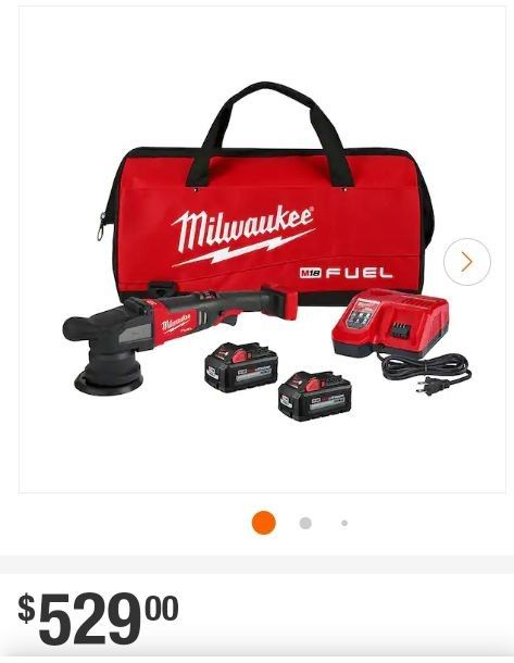 M18 FUEL18V Lithium-Ion Brushless Cordless 15 mm DA Polisher Kit with (2) M18 Batteries, Charger and Bag