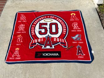 Los Angeles Angels 50th Anniversary Red Throw Blanket (2011)