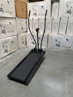 Manual Treadmill with adjustable Incline and dual & single action for full body workout, come with transportation wheels “new “