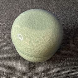 Celadon 3 Piece Porcelain Tea Caddy Pot Jars Signed Mint Condition