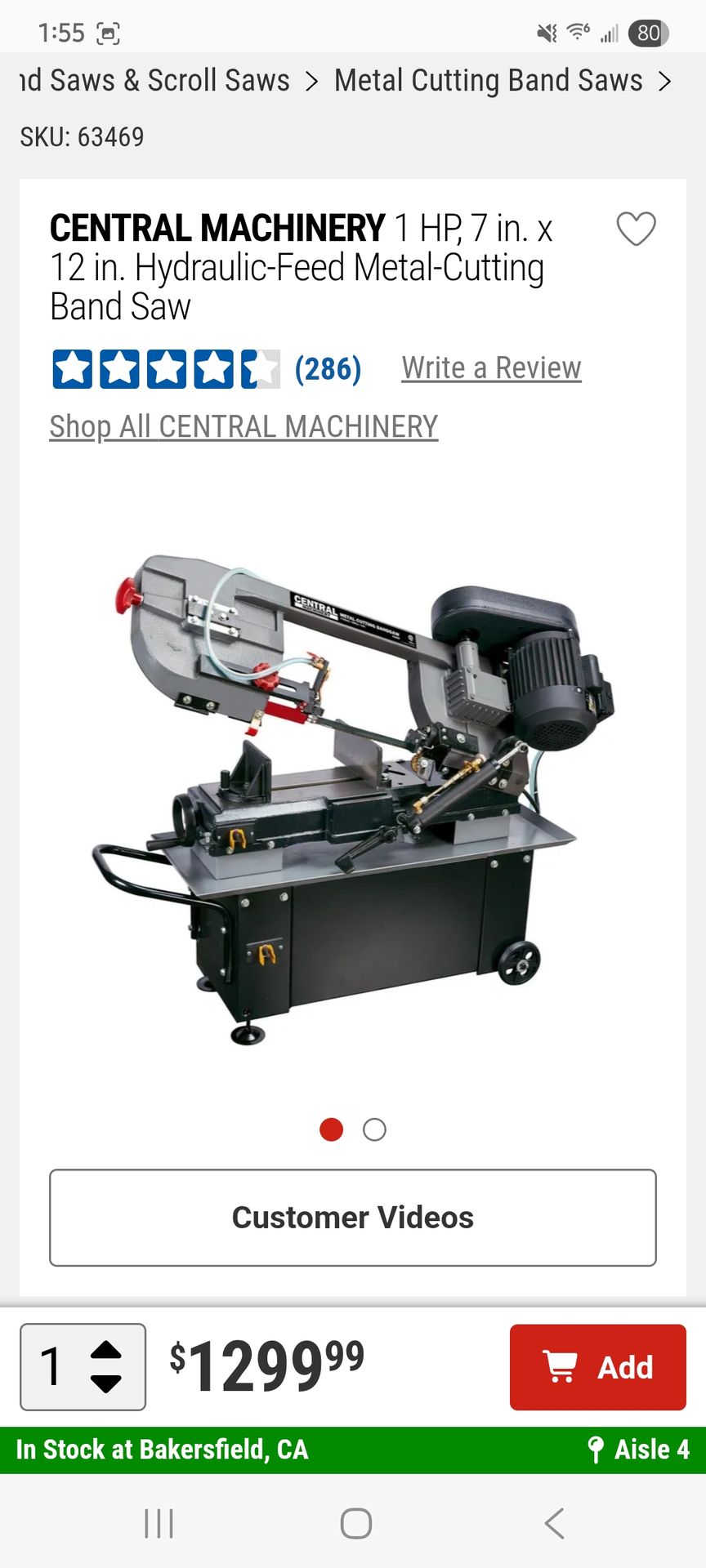 Large band saw