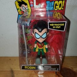 Teen Titans Go! Robin Action Figure With Removable Staff! 2013 Factory Sealed! 