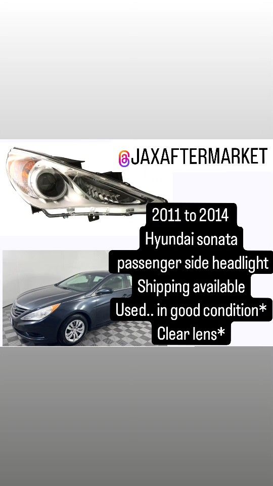 2011 To 2014 Hyundai Sonata Passenger Side Headlight