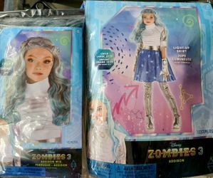 Addison Zombie 3 Disney Halloween Costume Girl L 12-14 (Complete With Wig Added)