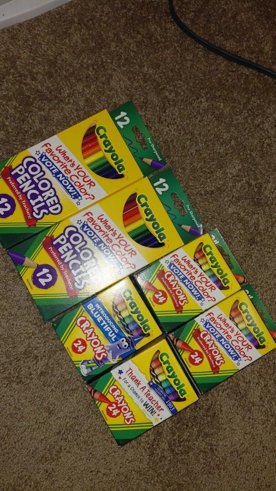 2 Packe Of 12 Packs For Color Penci 4 Pack Of Crayons 24 Pack