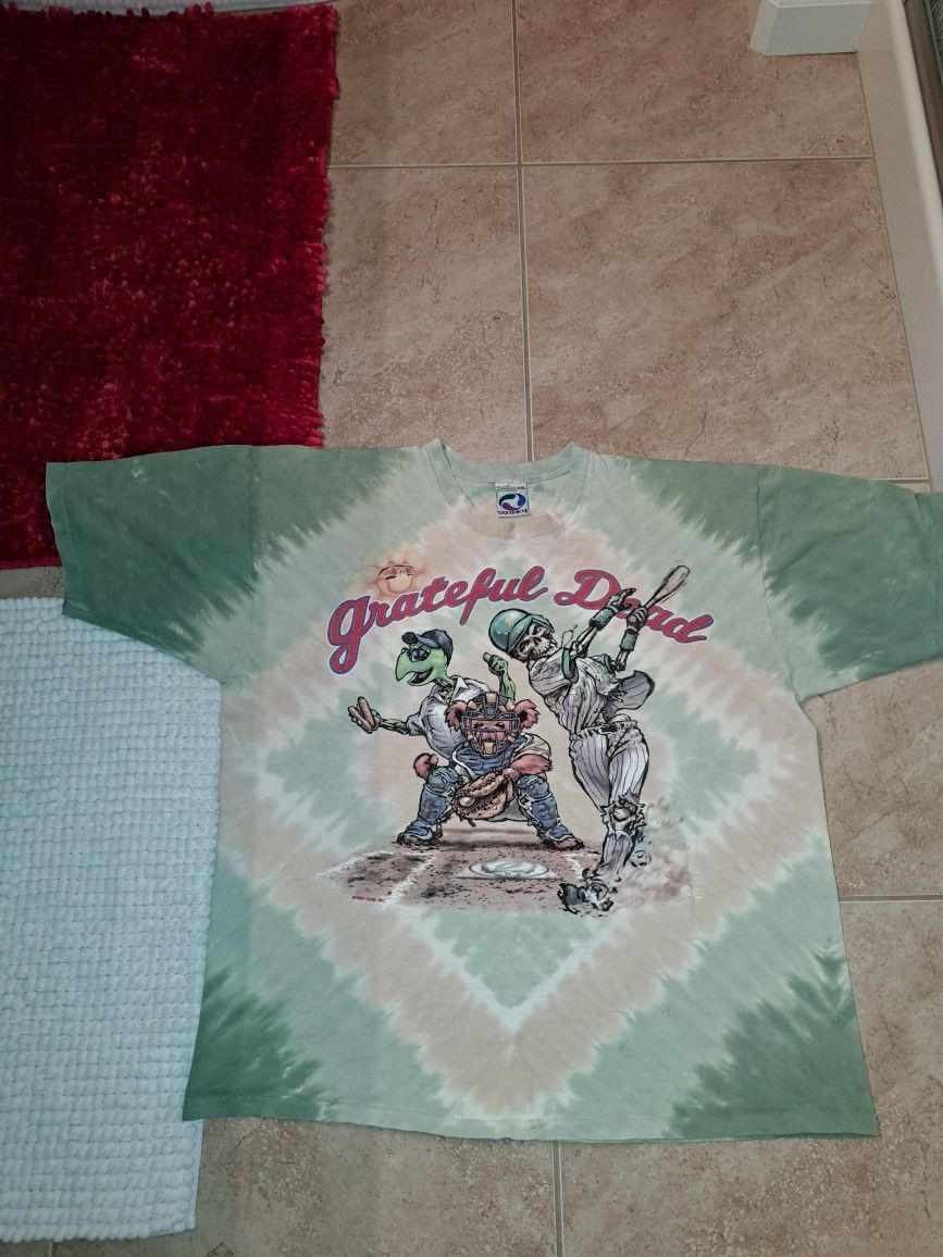 Vintage 1997 Grateful Dead Steal Your Base Liquid Blue Tie Dye Shirt XL