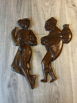 Vintage Peruvian Hand Carved Wall Plaques