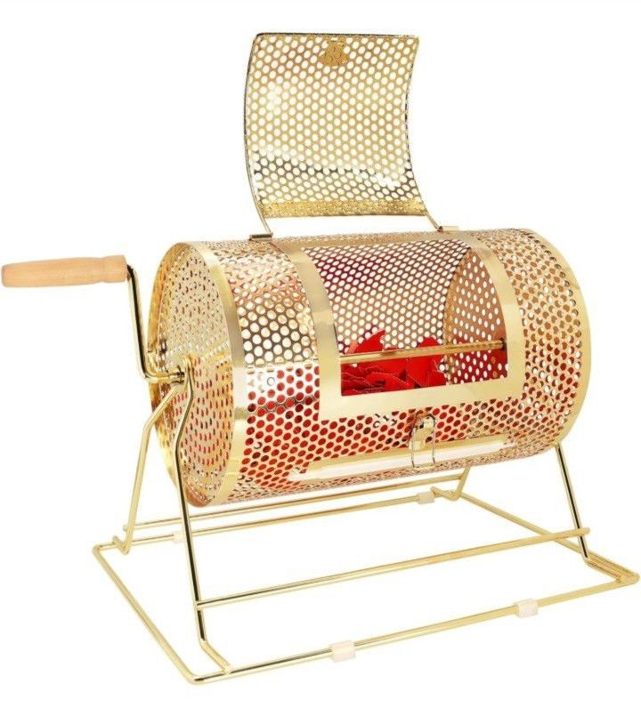 Raffle Drum, Professional Brass Raffle Ticket Spinning Cage, Holds 2,500 Tickets or 100 Ping Pong Raffle Balls. Comes with 3x Double Rolls of 2000 tic