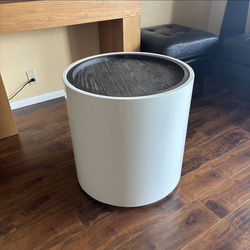 One Heavy sturdy circular cylindrical  Drum bin Circular Side table