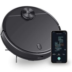 WYZE Lidar Mapping Robot Vacuum, Avoids Obstacles, Wi-Fi Connected, 110min Runtime, Works with Alexa, Multi-Surface Cleaning, Black