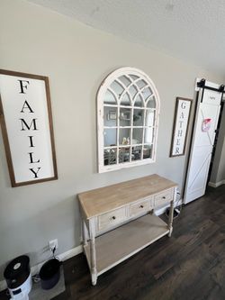 Mirror , frames and table sold as set