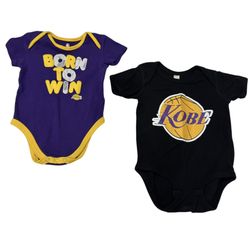 Los Angeles Lakers Born To Win & Kobe Baby 24 Months Onesie Lot Of 2