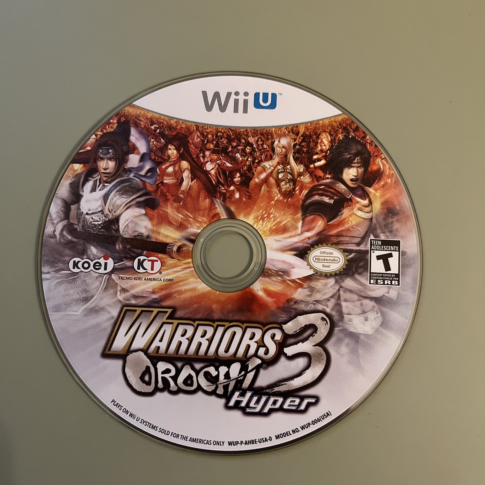 Warriors Orochi 3: Hyper (Nintendo Wii U, 2012) Disc Only
