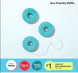 COCOLAB Cocofloss Refill Trio, Ultra-Cleansing, Dentist-Designed, Made With 500+ Woven Filaments That Scrub Teeth Clean,Eco Friendly Dental Floss Refi